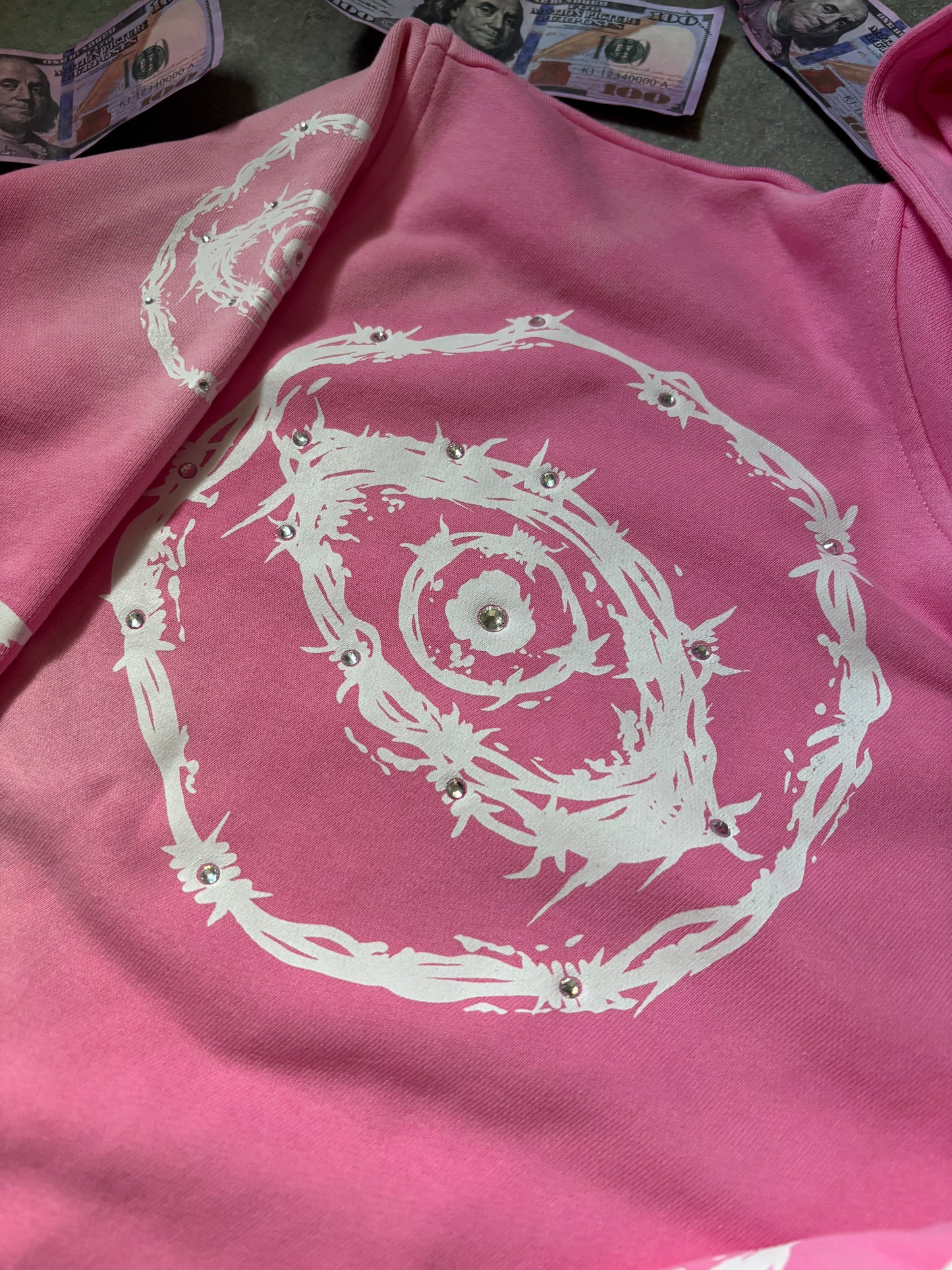 Pink Rhinestone Hoodie