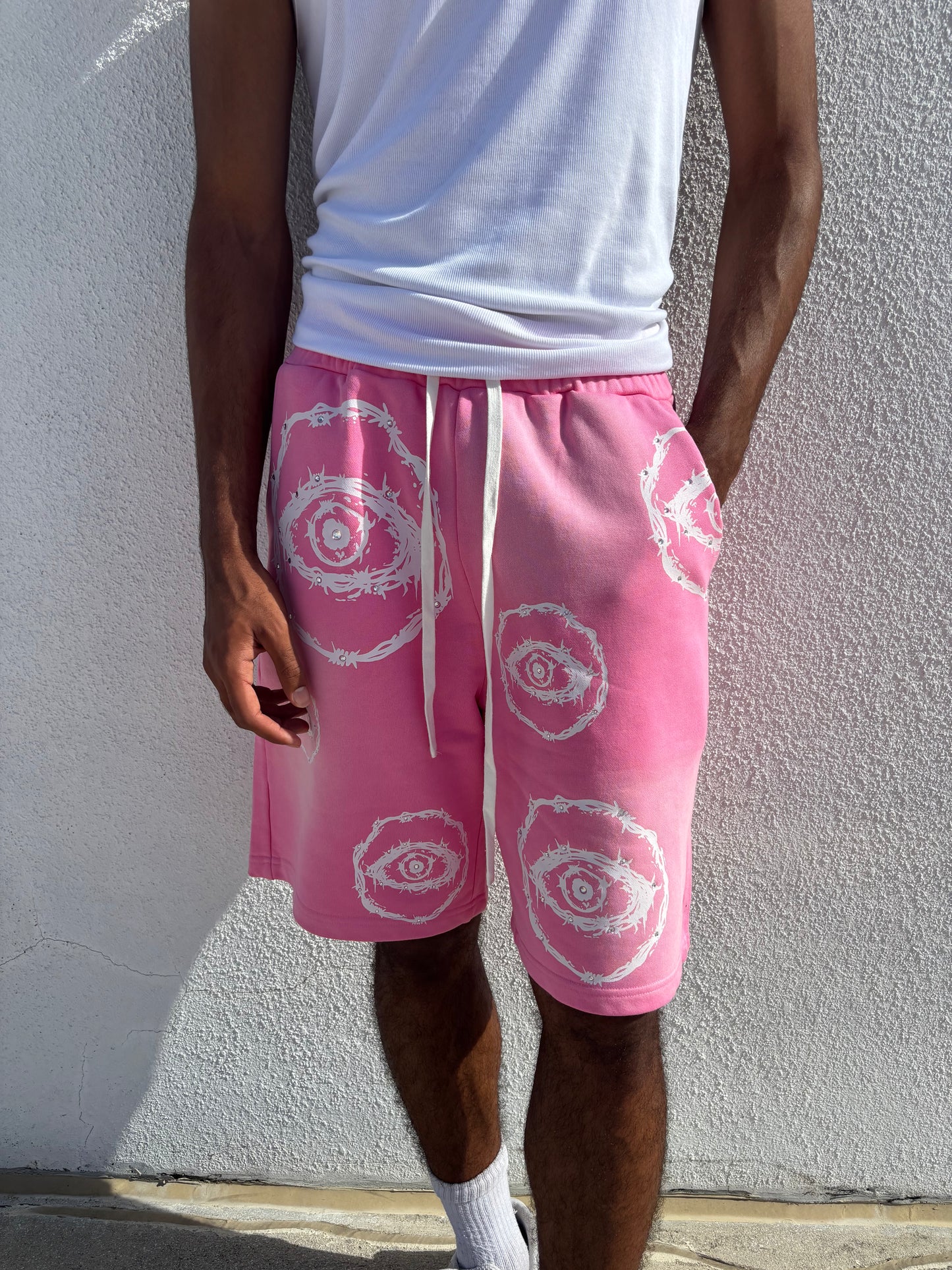 Pink Rhinestone Shorts